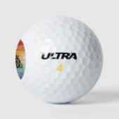 Retro Sunset Real Women Golf Golfball (Logo)