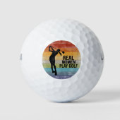 Retro Sunset Real Women Golf Golfball (Vorderseite)