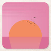 Retro Sunset Rechteckiger Pappuntersetzer (Vorderseite)