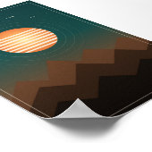 Retro Sunset Ridge Poster (Ecke)