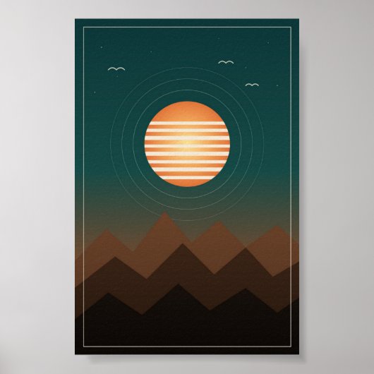 Retro Sunset Ridge Poster (Vorne)