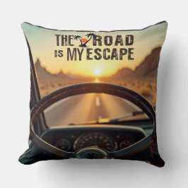 Retro Sunset Road Trip - Die Straße ist meine Fluc Kissen