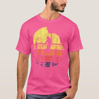 Retro Sunset Rock Climber - Boulderer Bouldering C T-Shirt