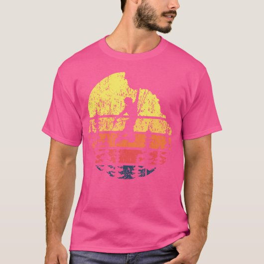 Retro Sunset Rock Climber - Boulderer Bouldering C T-Shirt (Vorderseite)