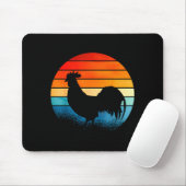 Retro Sunset Rooster Chicken Lover Mousepad (Mit Mouse)