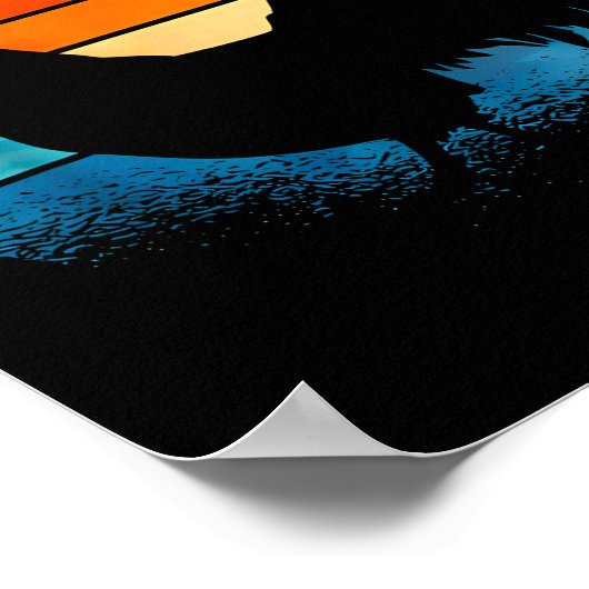 Retro Sunset Rooster Chicken Lover  Poster (Ecke)