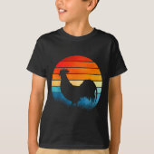 Retro Sunset Rooster Chicken Lover  T-Shirt (Vorderseite)