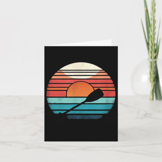 Retro Sunset Rowboat Karte (Vorderseite)