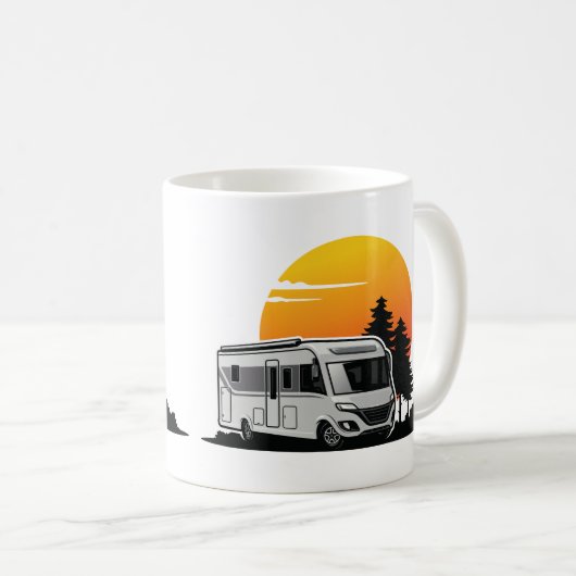 Retro Sunset RV Motorhome Eigentümer Geschenk, Woh Kaffeetasse (VorderseiteRechts)