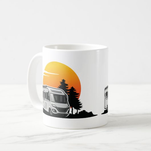 Retro Sunset RV Motorhome Eigentümer Geschenk, Woh Kaffeetasse (Vorderseite Links)