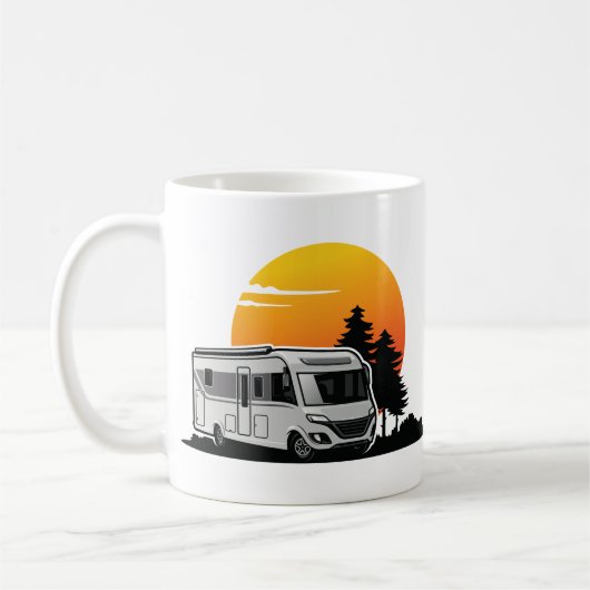 Retro Sunset RV Motorhome Eigentümer Geschenk, Woh Kaffeetasse (Links)