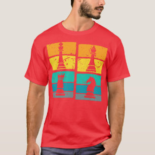 Retro Sunset Schach T-Shirt