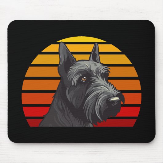 Retro Sunset Schnauzer Mousepad (Vorne)
