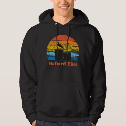 Retro Sunset & Seagull Hoodie (Vorderseite)