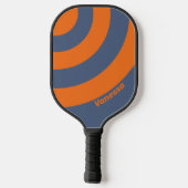 Retro Sunset Shoreline ThreeCircle Stripe mit Name Pickleball Schläger (Rückseite)