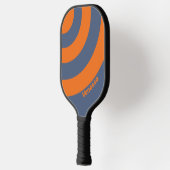 Retro Sunset Shoreline ThreeCircle Stripe mit Name Pickleball Schläger (Links)