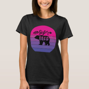 Retro Sunset Sister Bear T-Shirt