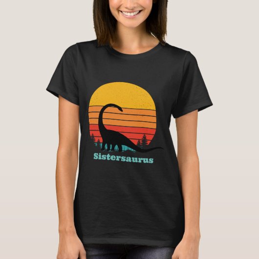 Retro Sunset Sistersaurus T-Shirt (Vorderseite)