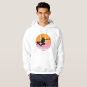 Retro Sunset Skateboarder Hoodie (Vorne ganz)
