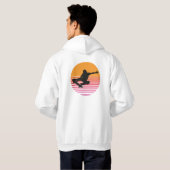 Retro Sunset Skateboarder Hoodie (Schwarz voll)