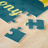 Retro Sunset Skateboarding Theme Individuelle Name Puzzle (Seite)