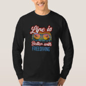 Retro Sunset Slogan   With Freediving T-Shirt (Vorderseite)