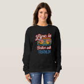 Retro Sunset Slogan With Triathlon Sweatshirt (Vorne ganz)