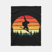 Retro Sunset Snowboarder - Snowboarden Winterspion Fleecedecke (Vorderseite)