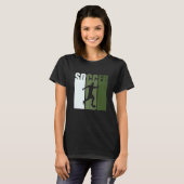 Retro Sunset Soccer Player Green Silhouette T-Shirt (Vorne ganz)