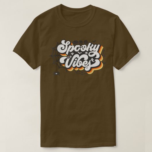 Retro Sunset Spooky Vibes Pumpkin Spooky Season Ha T-Shirt (Design vorne)