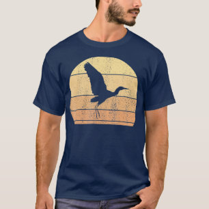 Retro Sunset Storch Bird T-Shirt
