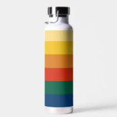 Retro Sunset Stripes with Simple Space Bold Name  Trinkflasche (Rechts)
