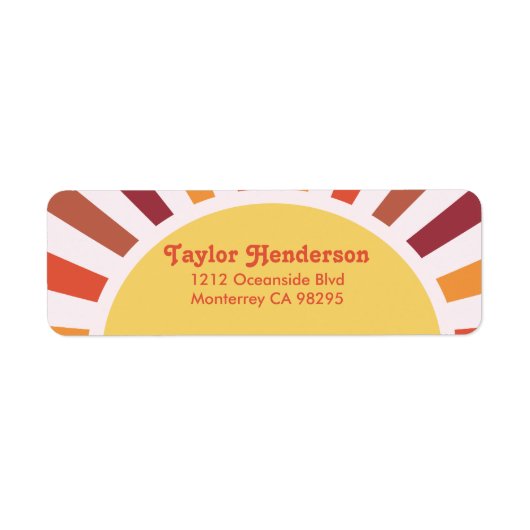 Retro Sunset Sun Rays Personalisierter Name (Vorne)