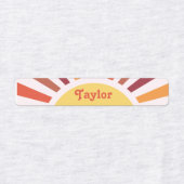 Retro Sunset Sun Rays Personalisierter Name Etiketten (Design 1)