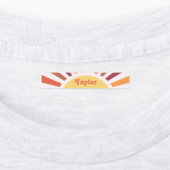 Retro Sunset Sun Rays Personalisierter Name Etiketten (Befestigt)