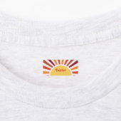 Retro Sunset Sun Rays Personalisierter Name Etiketten (Befestigt)