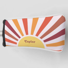 Retro Sunset Sun Rays Personalisierter Name Golf Headcover