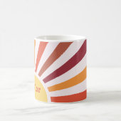 Retro Sunset Sun Rays Personalisierter Name Kaffeetasse (Mittel)