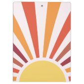 Retro Sunset Sun Rays Personalisierter Name Klemmbrett (Rückseite)