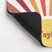 Retro Sunset Sun Rays Personalisierter Name Mousepad (Ecke)
