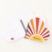 Retro Sunset Sun Rays Personalisierter Name Notizblock (Innenseite)