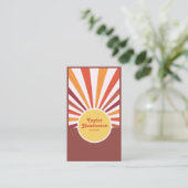 Retro Sunset Sun Rays Social Media QR Code Visitenkarte (Stehend Vorderseite)