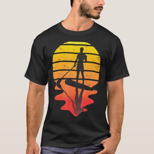 Retro Sunset SUP Standup Paddel T-Shirt (Vorderseite)