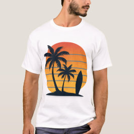 Retro Sunset Surf - Beach Vibes T - Shirt