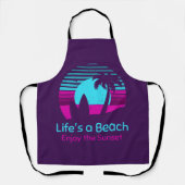 Retro Sunset Surfboard Palm Tree Life ist ein Stra Schürze (Vorderseite)