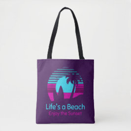 Retro Sunset Surfboard Palm Tree Life ist ein Stra Tasche