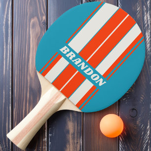 Retro Sunset Tide Rush Board Streifen mit Namen Tischtennis Schläger