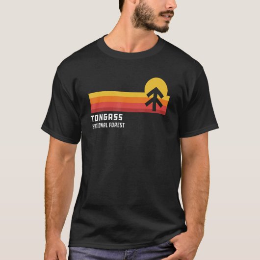 Retro Sunset Tongass National Forest Juneau Alaska T-Shirt (Vorderseite)