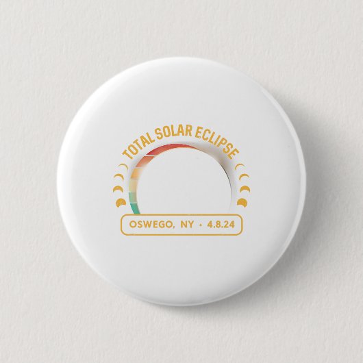 Retro Sunset Total Solar Eclipse Oswego New York Button (Vorderseite)
