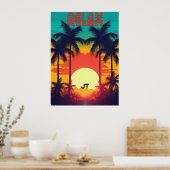 Retro Sunset Tropical 80er Style Poster (Küche)